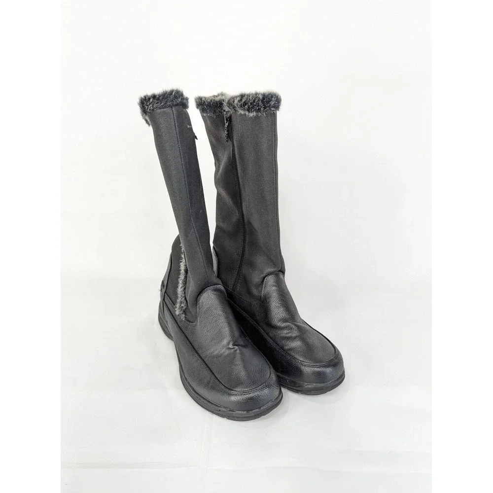Totes Women's Alicia Black Snow Boot  Waterproof Zipper US 10M‎